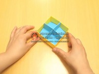 Origami hình hộp giấy với 4 ngăn